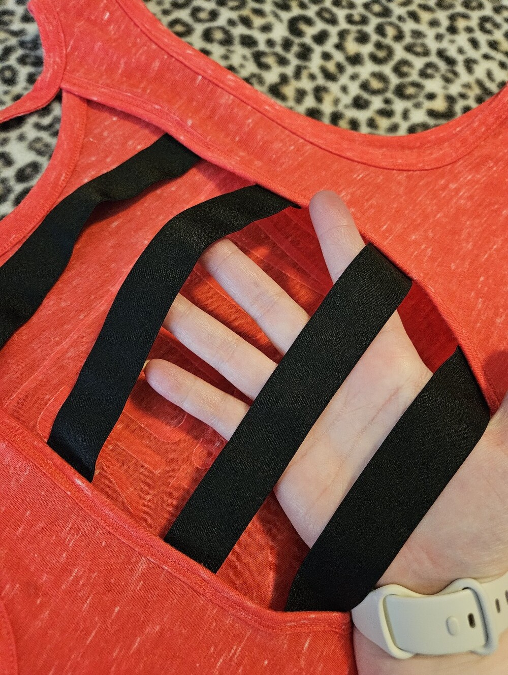 Victoria's Secret 'Victoria Sport' Women's Marl Red/Orange Tank Top, Size Large - Picture 6 of 11